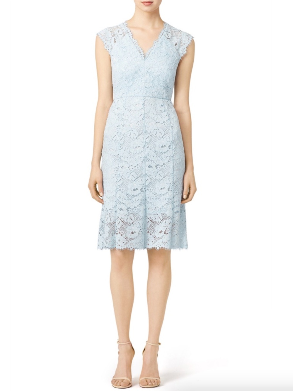 Shoshanna Meredith Lace Sheath Cocktail Dress Ice Blue Women’s Size 10